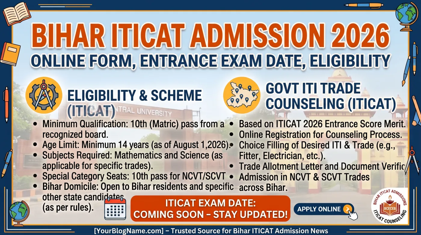 Bihar ITICAT Admission 2026 Bihar ITICAT Admission 2026