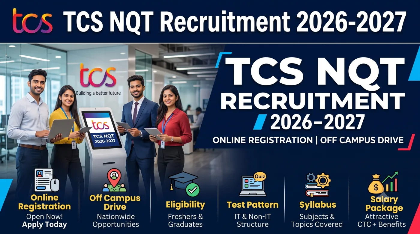 TCS NQT Recruitment 2026-2027 Online Registration TCS NQT Recruitment 2026-2027 Online Registration