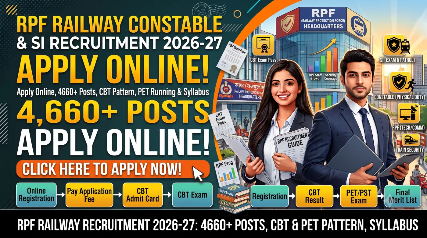 RPF Railway Constable & Sub-Inspector SI Recruitment 2026-27 RPF Railway Constable & Sub-Inspector SI Recruitment 2026-27