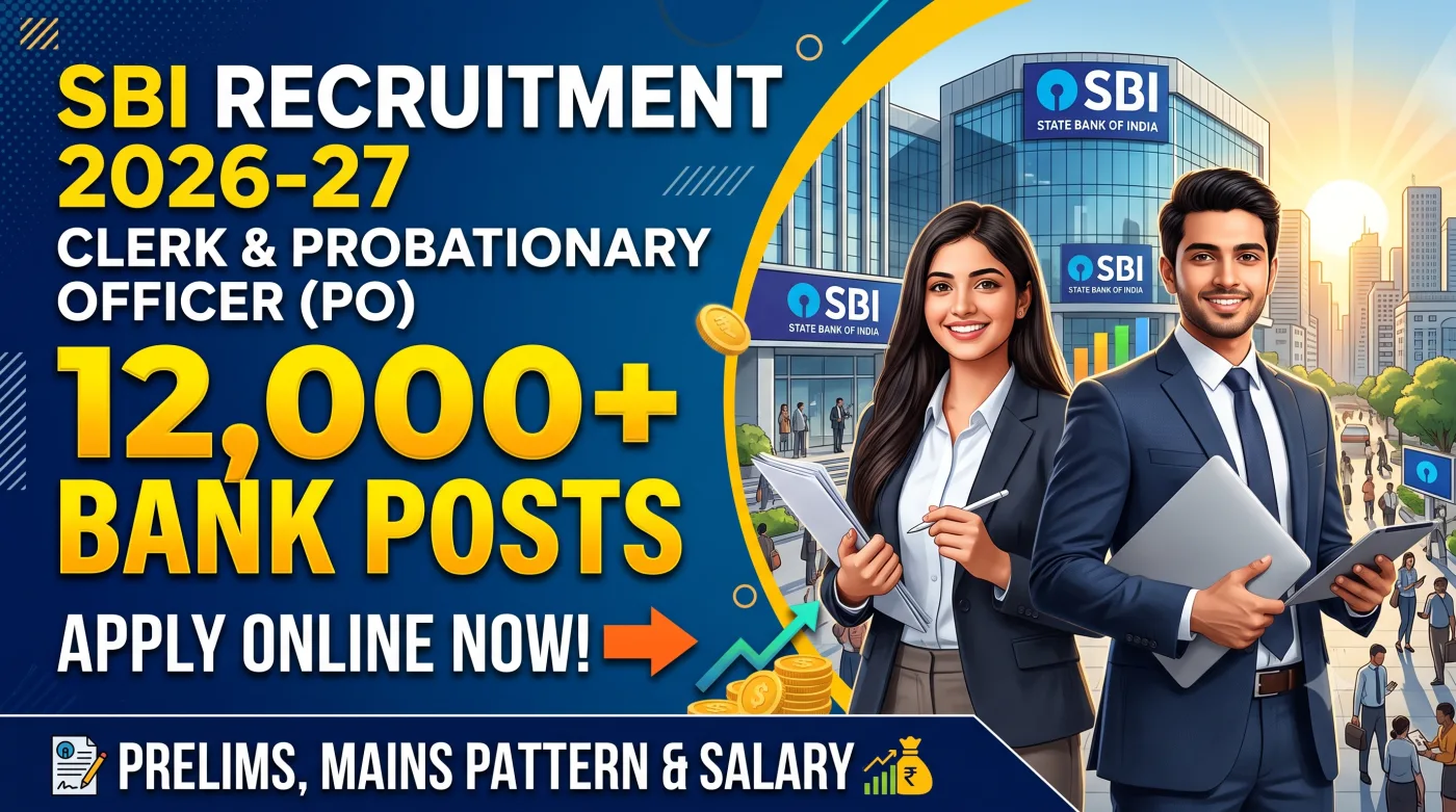 SBI Clerk & Probationary Officer PO Recruitment 2026-27 SBI Clerk & Probationary Officer PO Recruitment 2026-27