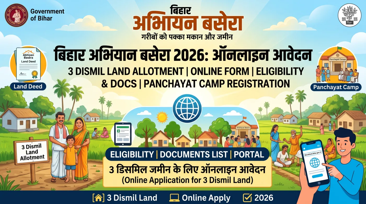Bihar Abhiyan Basera Online Apply 2026-27: Online Form, 3 Dismil Land ...