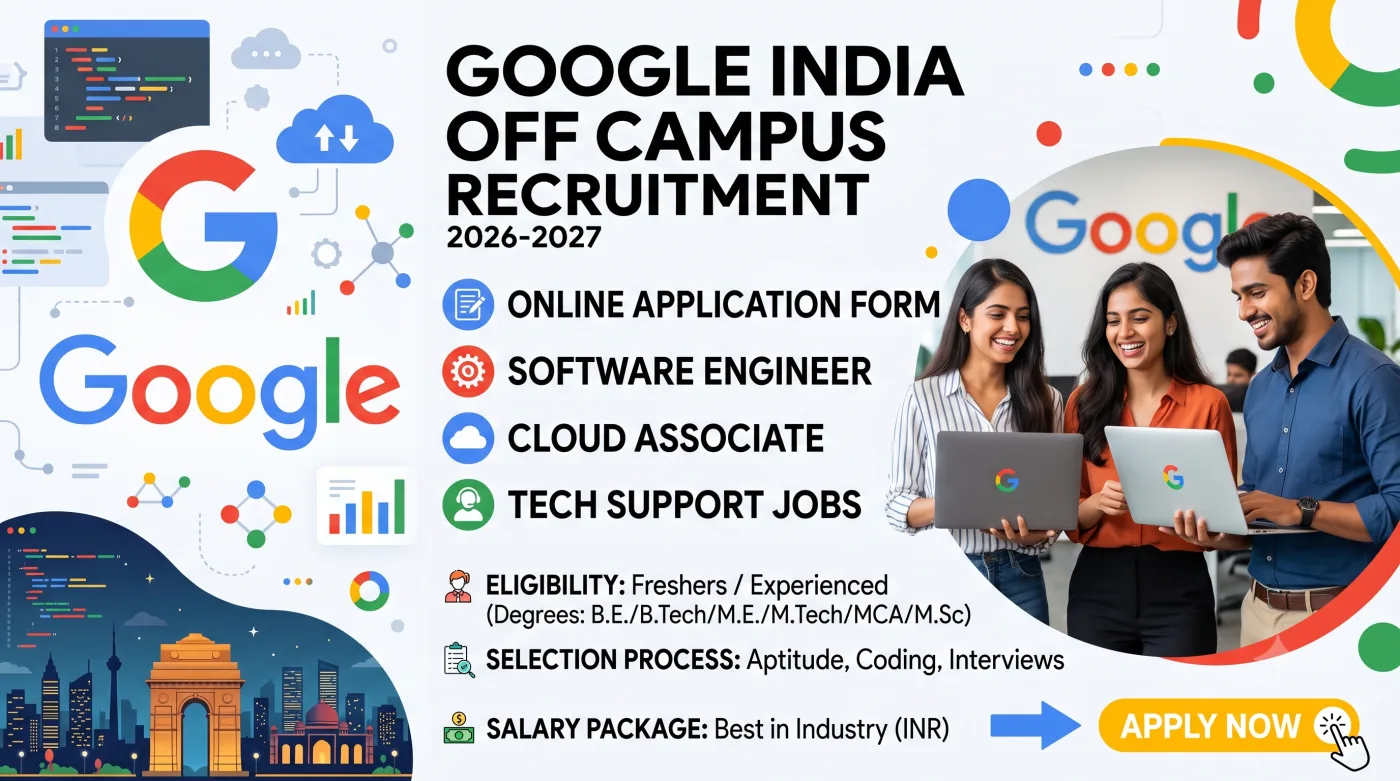 Google India Off Campus Recruitment 2026-2027 Google India Off Campus Recruitment 2026-2027
