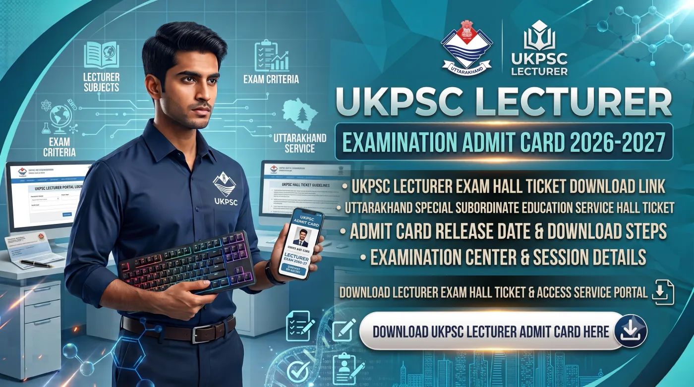 UKPSC Lecturer Examination Admit Card 2026-2027 UKPSC Lecturer Examination Admit Card 2026-2027