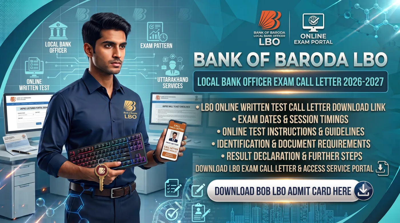 Bank of Baroda LBO Local Bank Officer Exam Admit Card 2026-2027