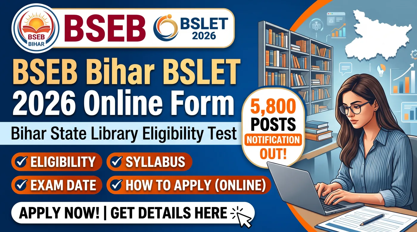 BSEB Bihar BSLET 2026 Online Form BSEB Bihar BSLET 2026 Online Form