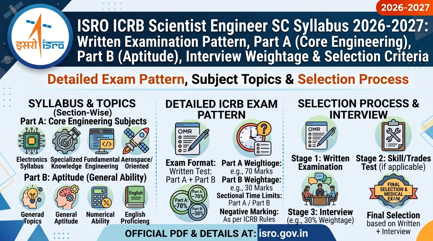 ISRO ICRB Scientist Engineer SC Syllabus 2026-2027 ISRO ICRB Scientist Engineer SC Syllabus 2026-2027
