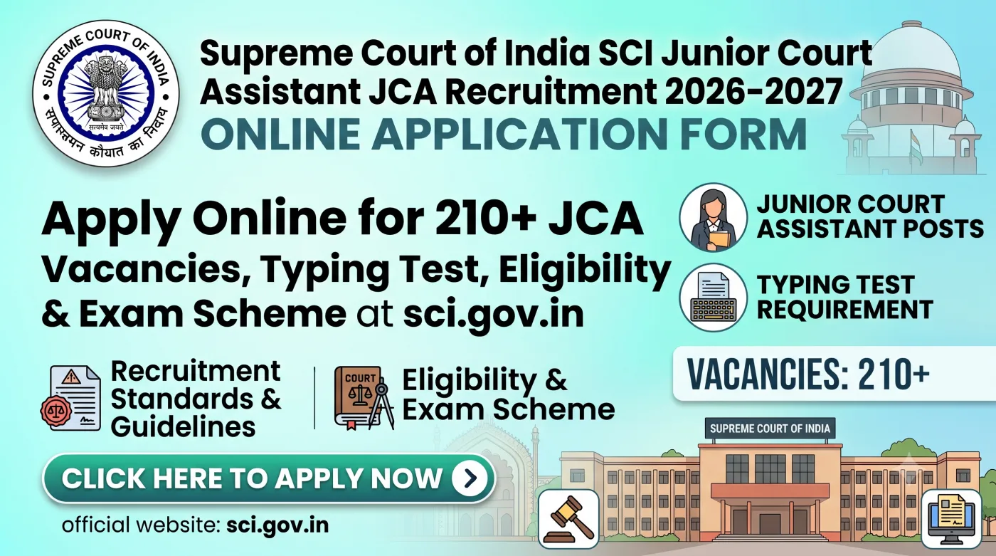 Supreme Court of India SCI Junior Court Assistant JCA Recruitment 2026-2027