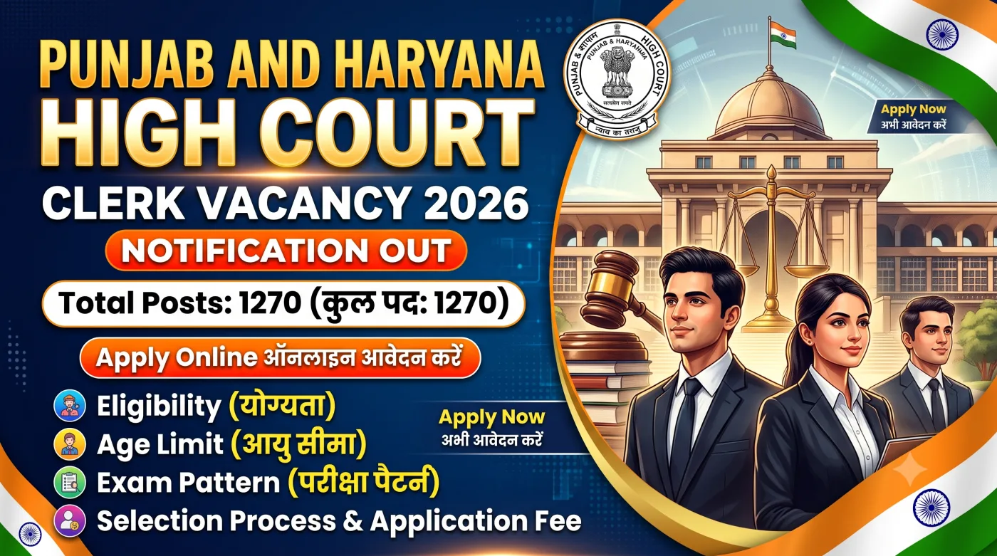 Punjab and Haryana High Court Clerk Vacancy 2026