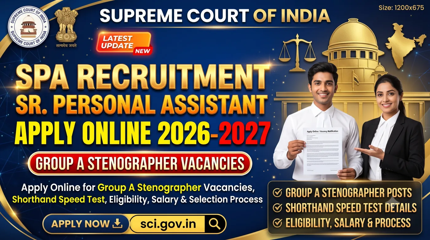 Supreme Court Senior Personal Assistant SPA Recruitment 2026-2027 Supreme Court Senior Personal Assistant SPA Recruitment 2026-2027