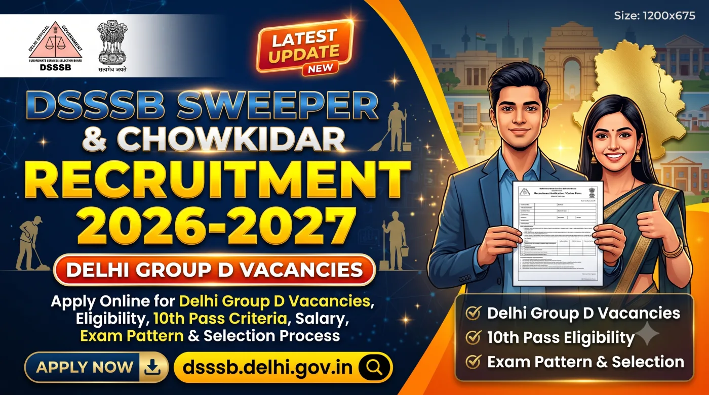DSSSB Sweeper & Chowkidar Recruitment 2026-2027 DSSSB Sweeper & Chowkidar Recruitment 2026-2027