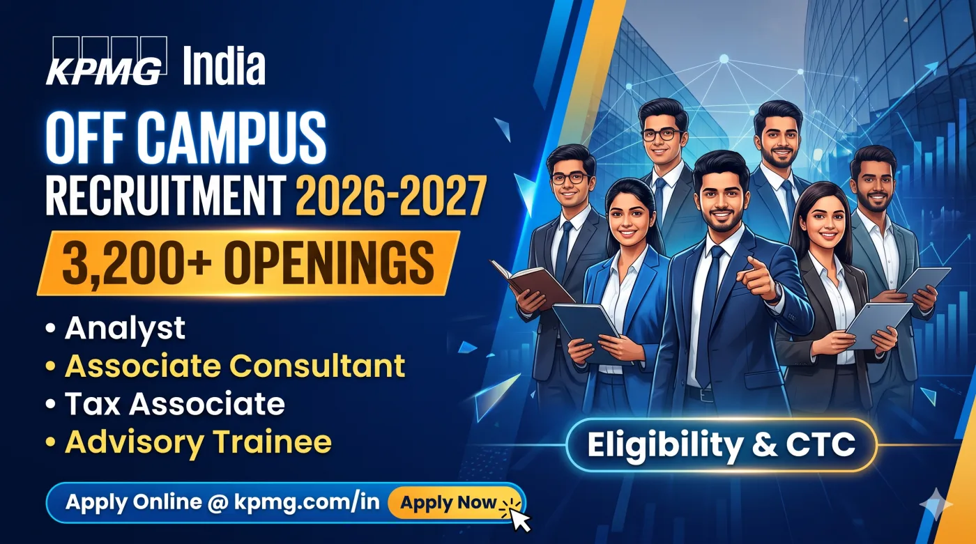 KPMG India Off Campus Recruitment 2026-2027 KPMG India Off Campus Recruitment 2026-2027