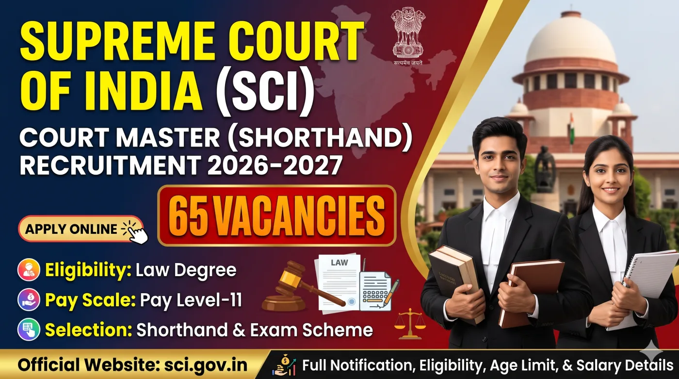 Supreme Court SCI Court Master Recruitment 2026-2027