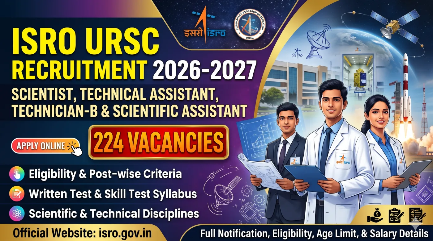 ISRO URSC Various Post Recruitment 2026-2027 ISRO URSC Various Post Recruitment 2026-2027