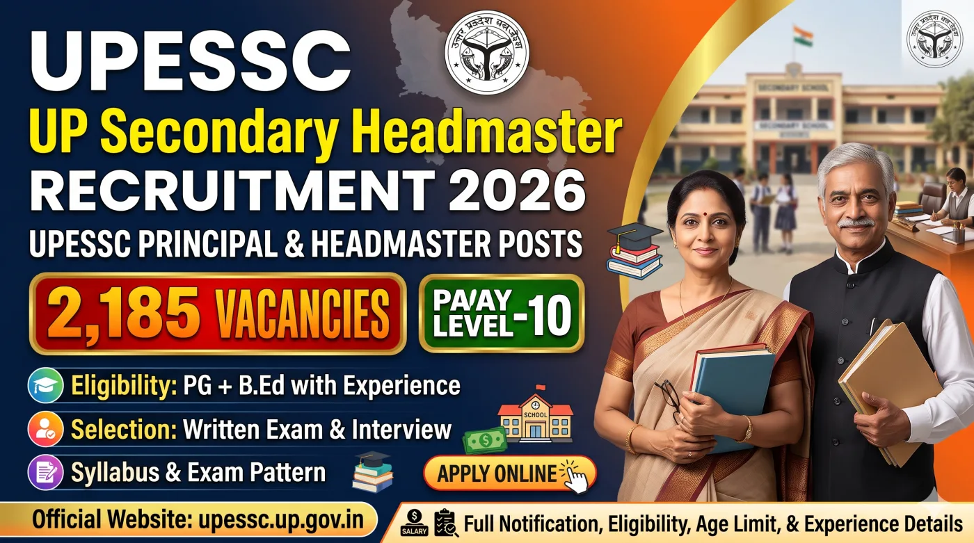 UPESSC UP Secondary Headmaster Recruitment 2026 UPESSC UP Secondary Headmaster Recruitment 2026