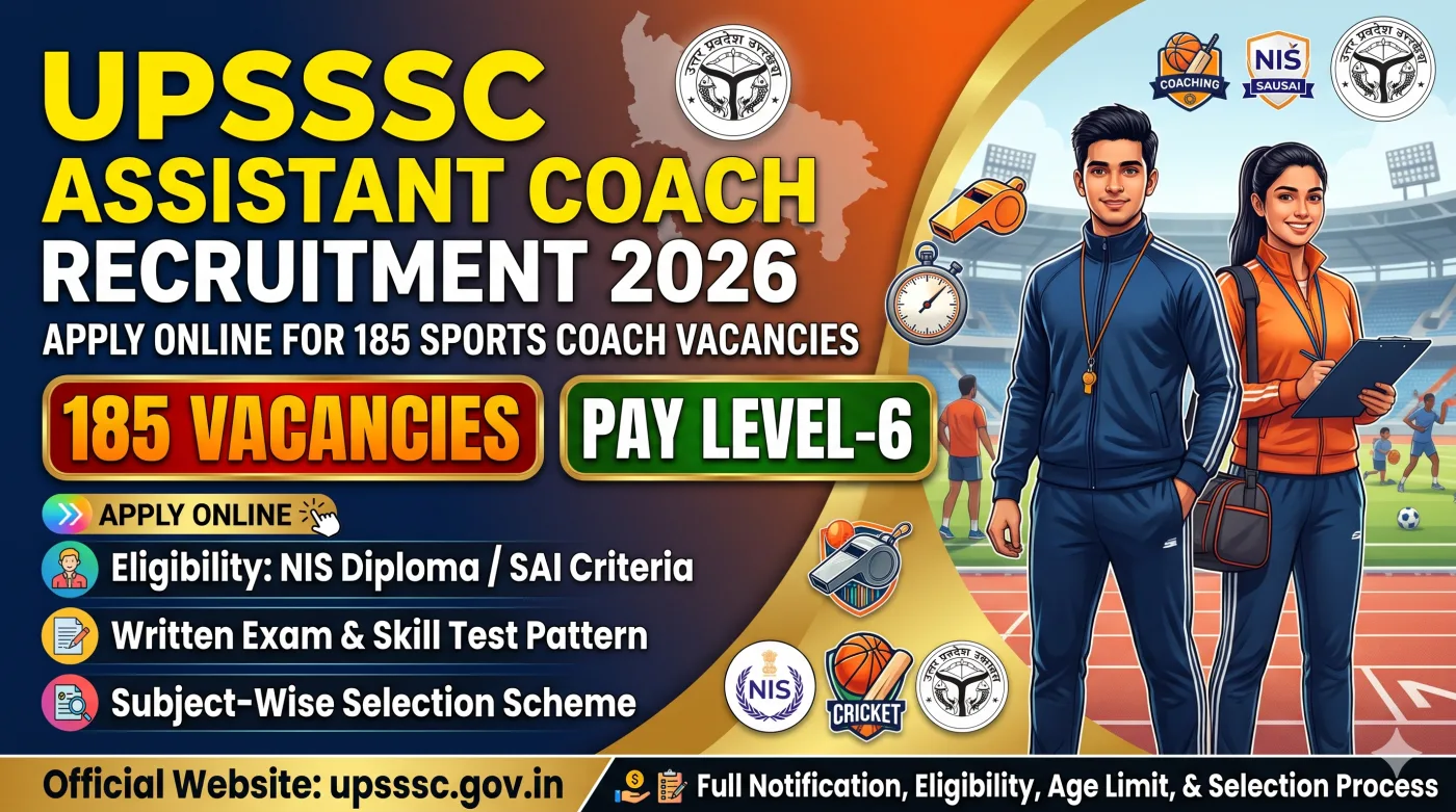 UPSSSC Assistant Coach Recruitment 2026 UPSSSC Assistant Coach Recruitment 2026