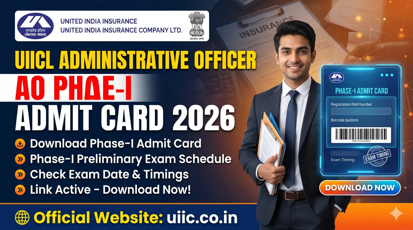 UIICL Administrative Officer AO Phase-I Admit Card 2026