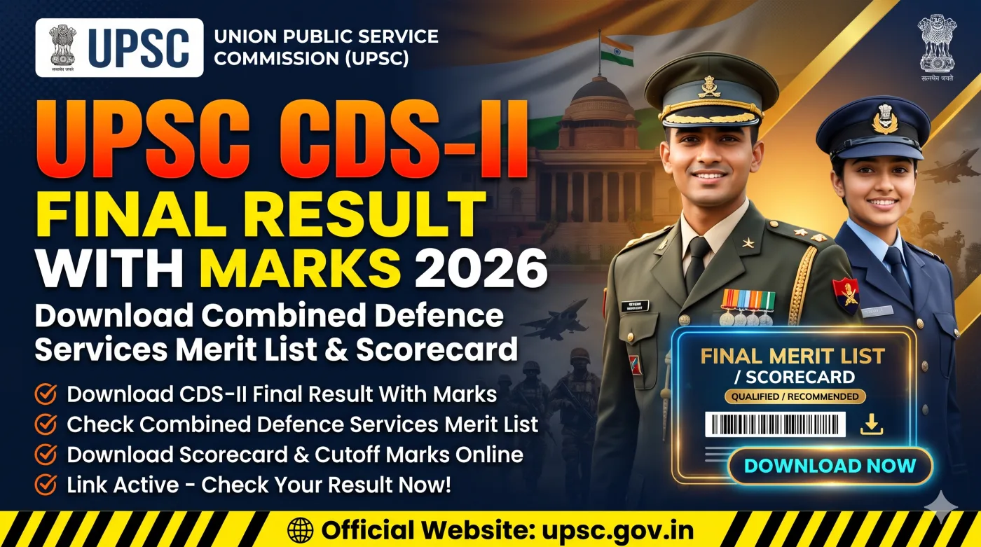 UPSC CDS-II Final Result With Marks 2026