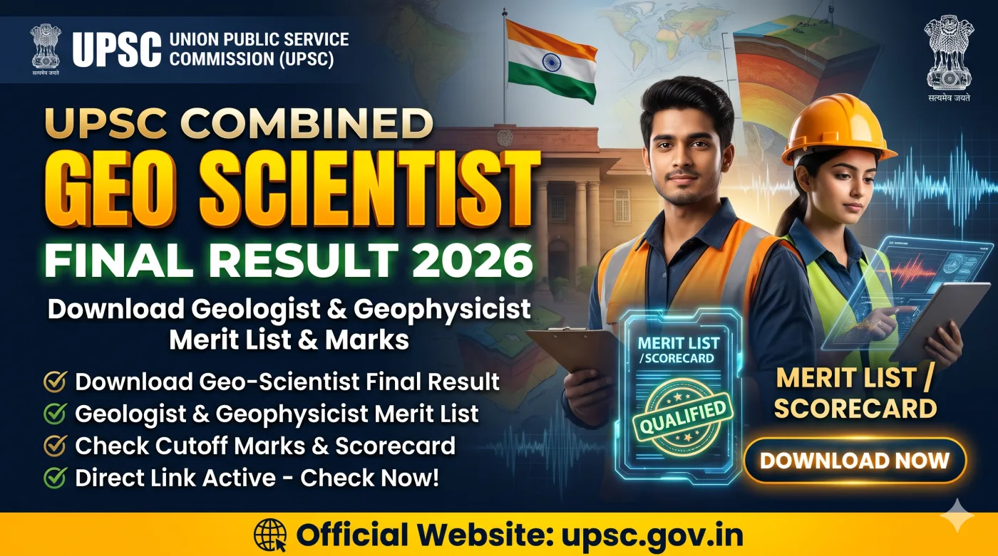 UPSC Combined Geo Scientist Final Result 2026
