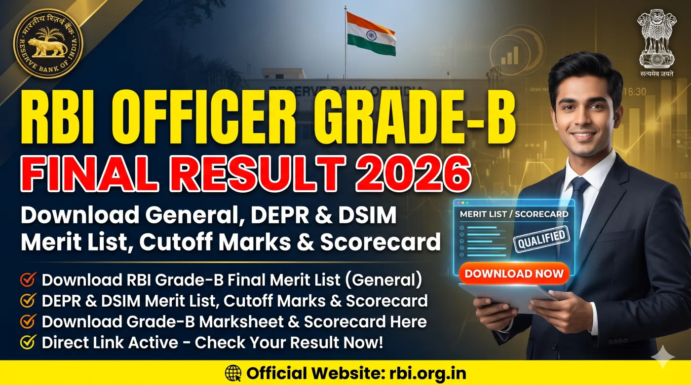 RBI Officer Grade-B Final Result 2026 RBI Officer Grade-B Final Result 2026