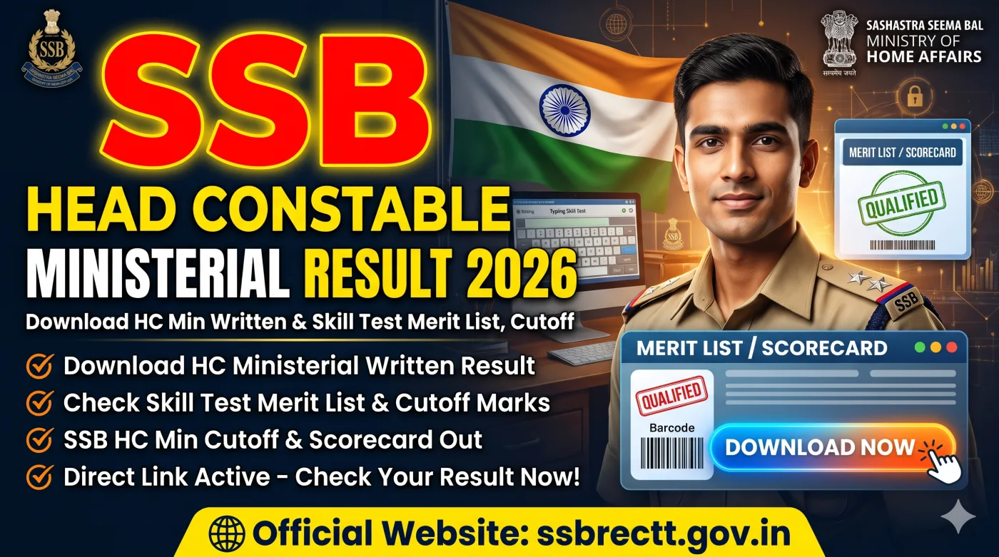 SSB Head Constable Ministerial Result 2026