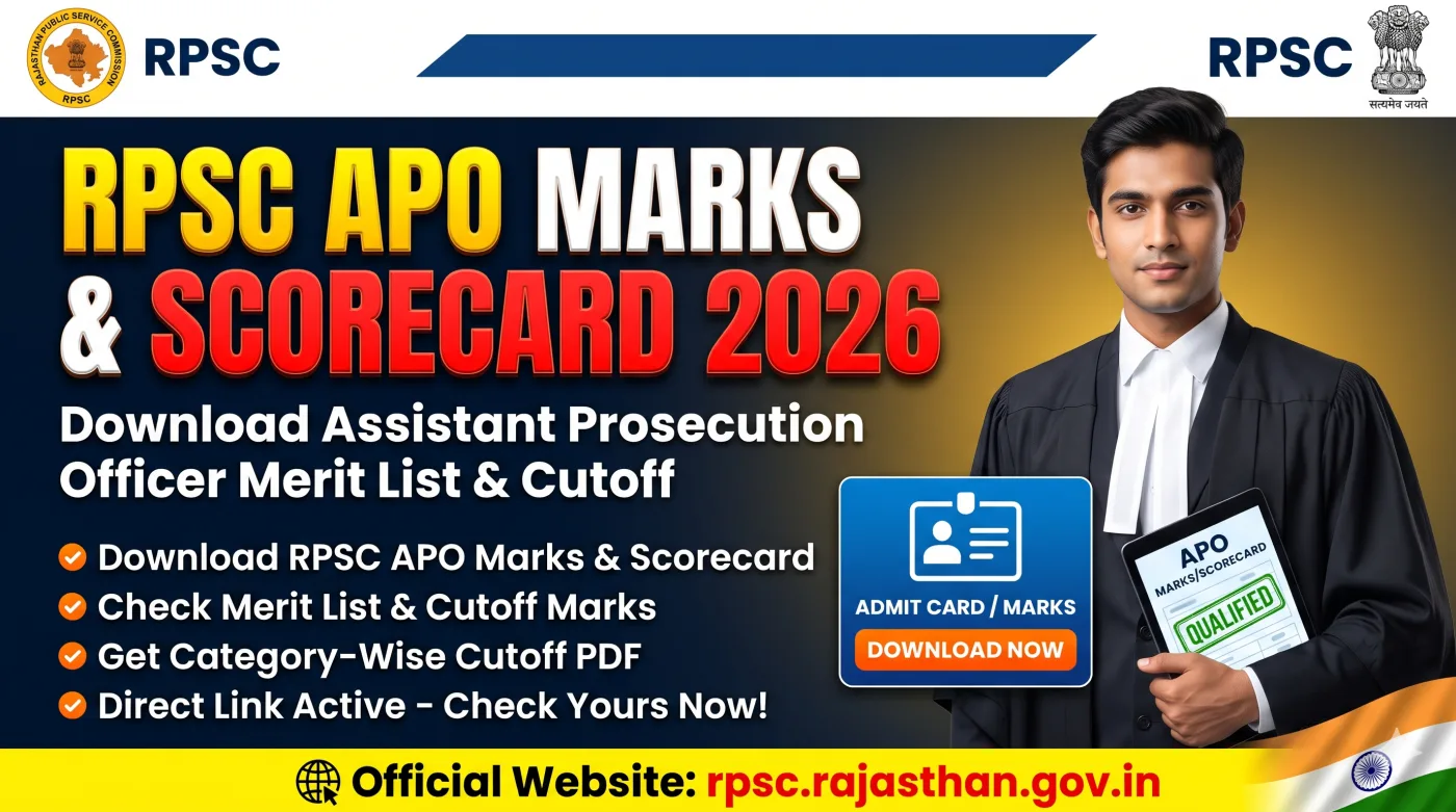 RPSC APO Marks & Scorecard 2026 RPSC APO Marks & Scorecard 2026