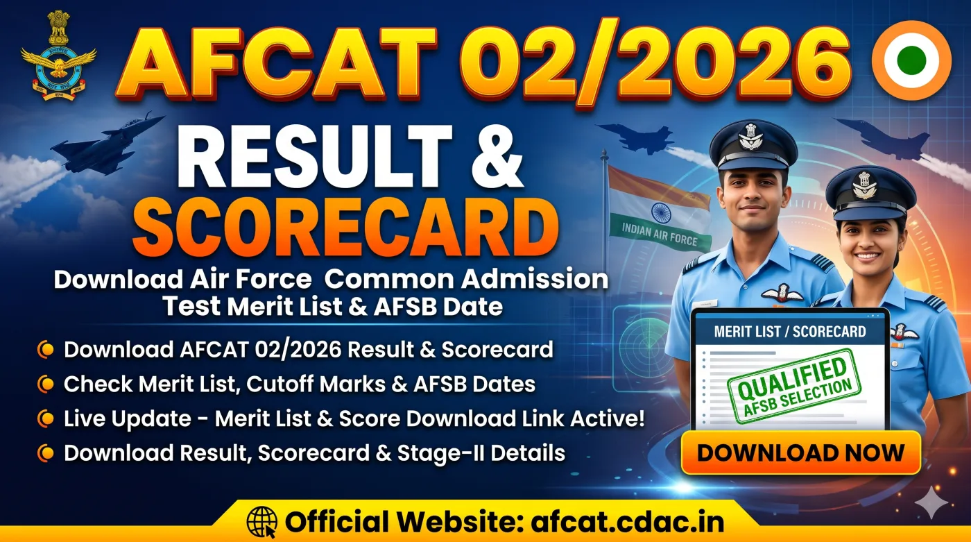 AFCAT 022026 Result & Scorecard AFCAT 022026 Result & Scorecard
