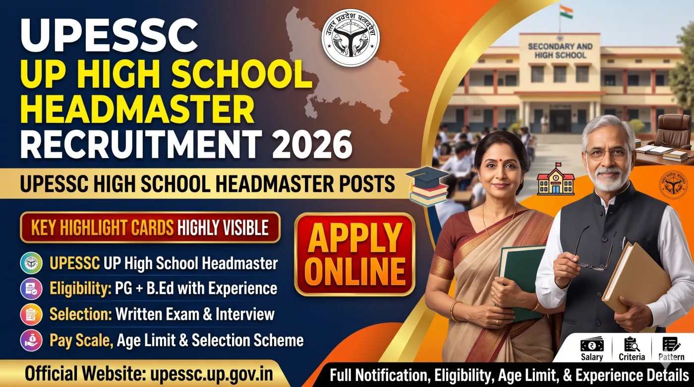 UPESSC UP High School Headmaster Recruitment 2026