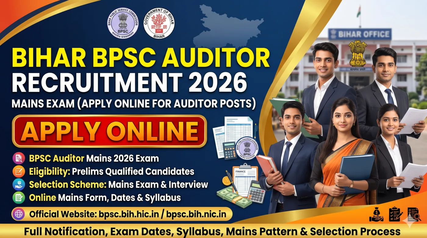 Bihar BPSC Auditor Mains Recruitment 2026