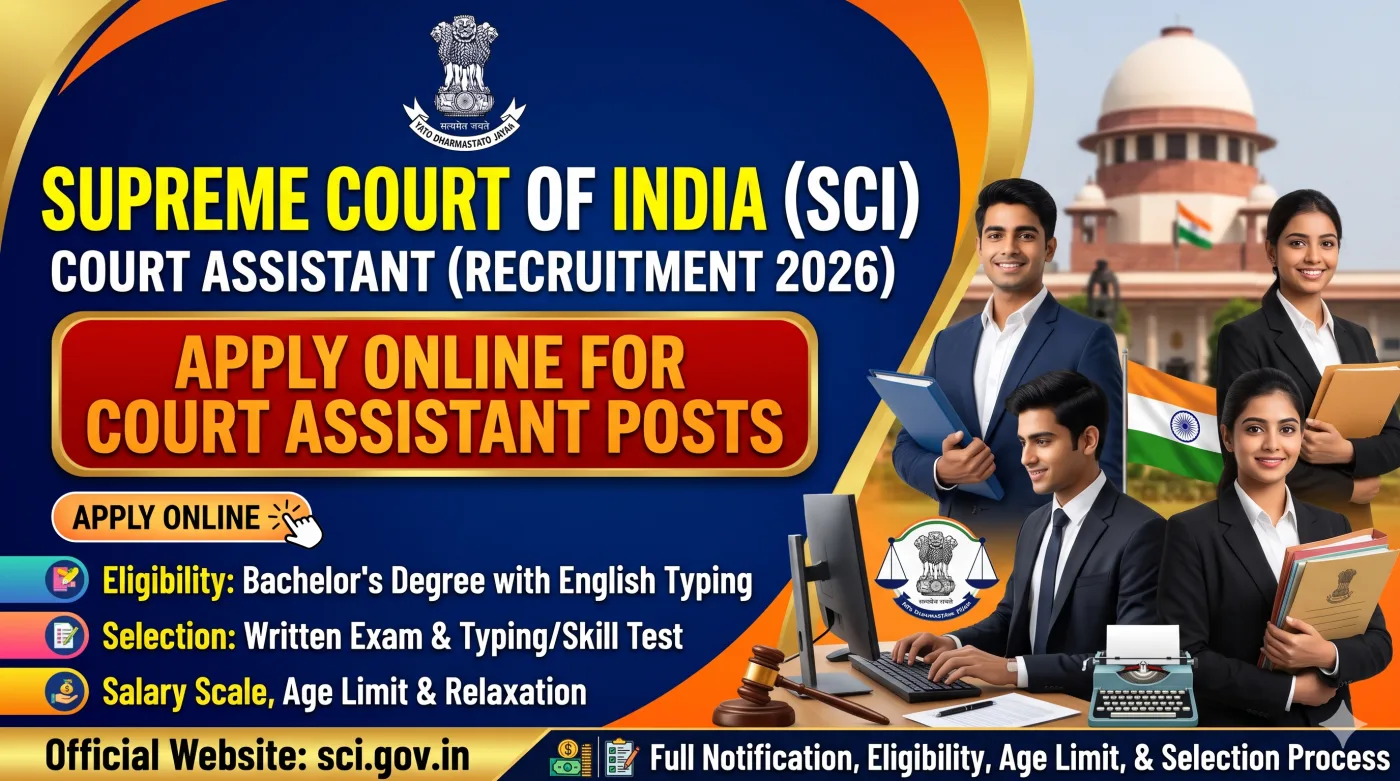 Supreme Court SCI Court Assistant Recruitment 2026 Supreme Court SCI Court Assistant Recruitment 2026